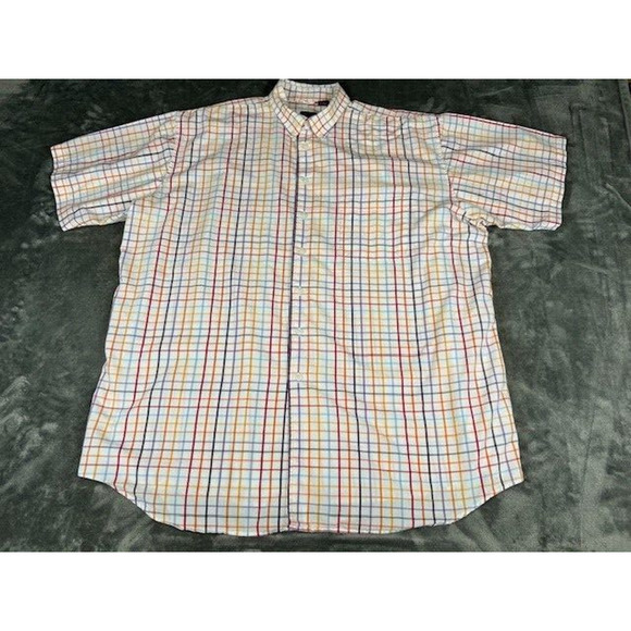 Men's Izod Button Down Long Sleeve Shirt Pastel Plaid Size XXL 2XL Spring Colors - Picture 1 of 7